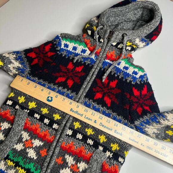 Abercrombie & Fitch Women’s Wool Blend Fair Isle Hoodie Sweater Jacket S Zip Up - Picture 10 of 11